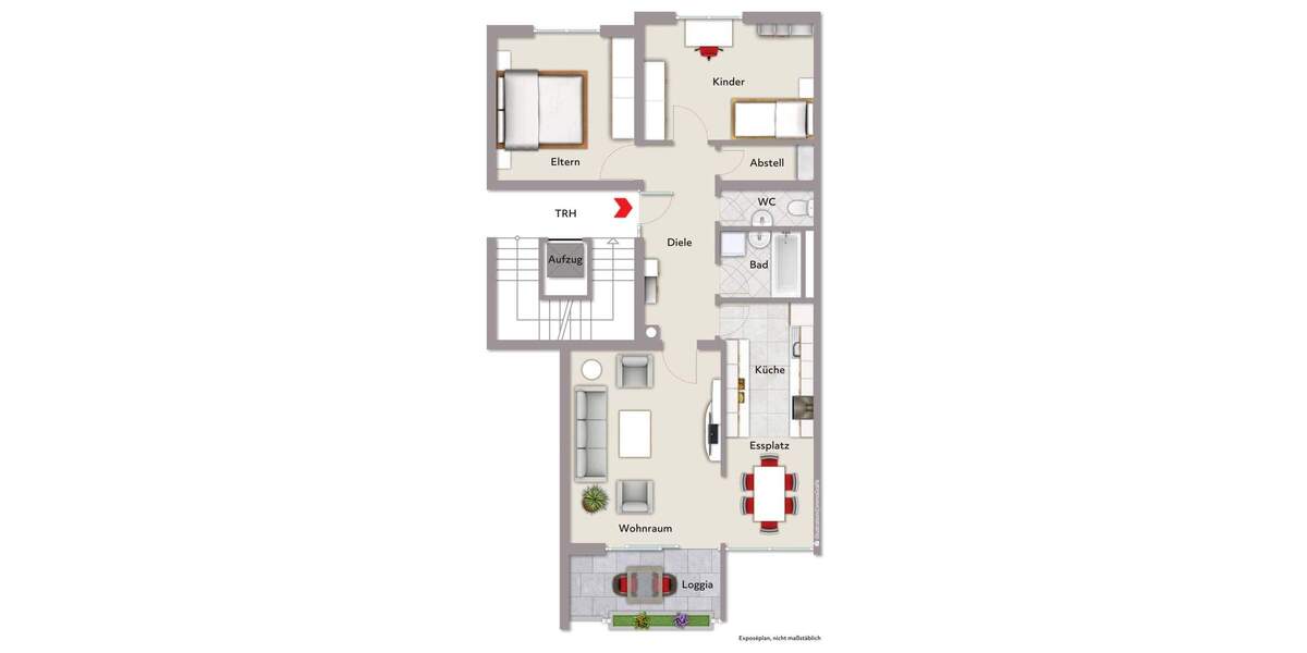 Etagenwohnung Offenburg Nordoststadt - 3 Zimmer, 81 m&sup2;, 245.000&euro; | Angebot:25820374