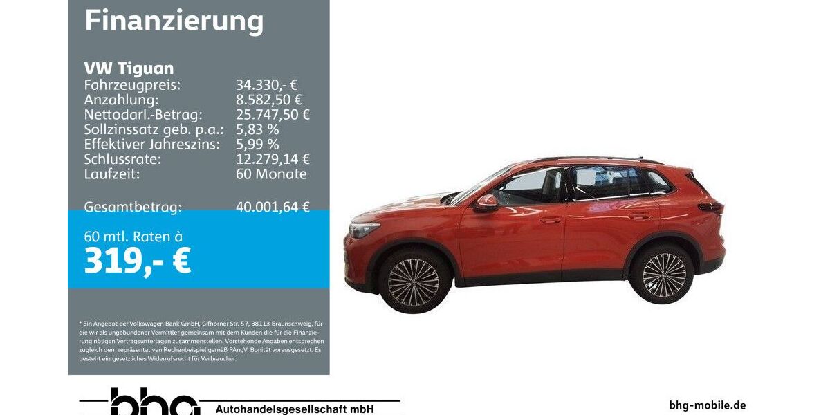 VW Tiguan 4.757 km 33.930 &euro; Kehl 77694
