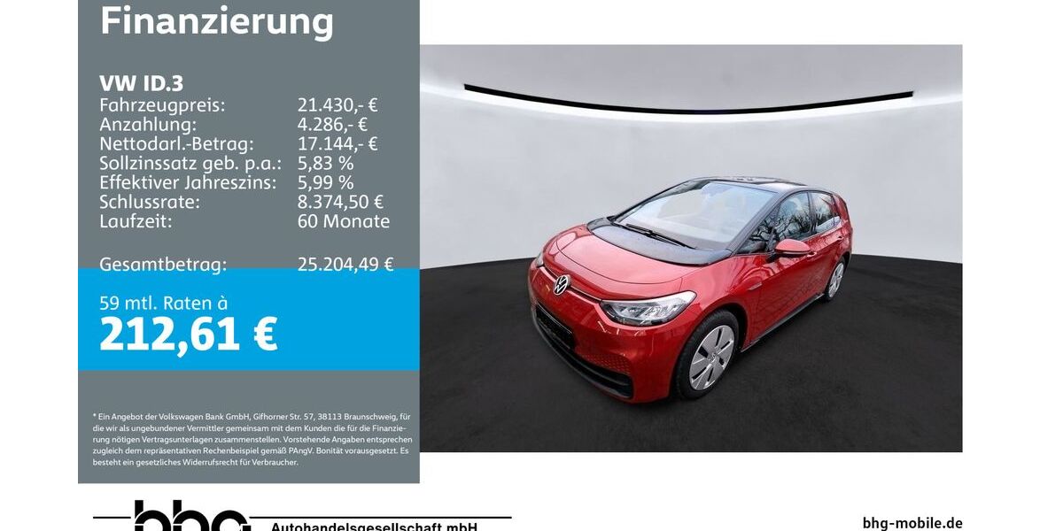 VW ID.3 13.816 km 21.430 &euro; Bühl 77815