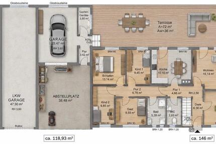 Haus Hohberg - 6 Zimmer, 146 m&sup2;, 1.600&euro; | Angebot:27618944