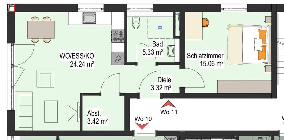 Etagenwohnung Nordrach - 2 Zimmer, 58 m&sup2;, 980&euro; | Angebot:25869222