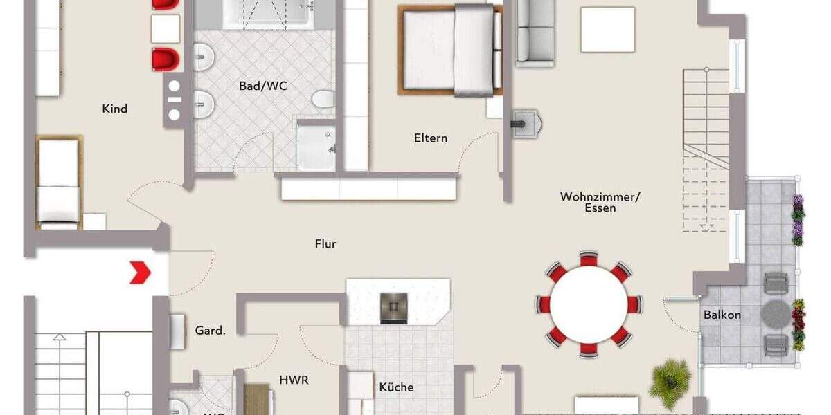 Etagenwohnung Berghaupten - 5 Zimmer, 167 m&sup2;, 385.000&euro; | Angebot:25703700