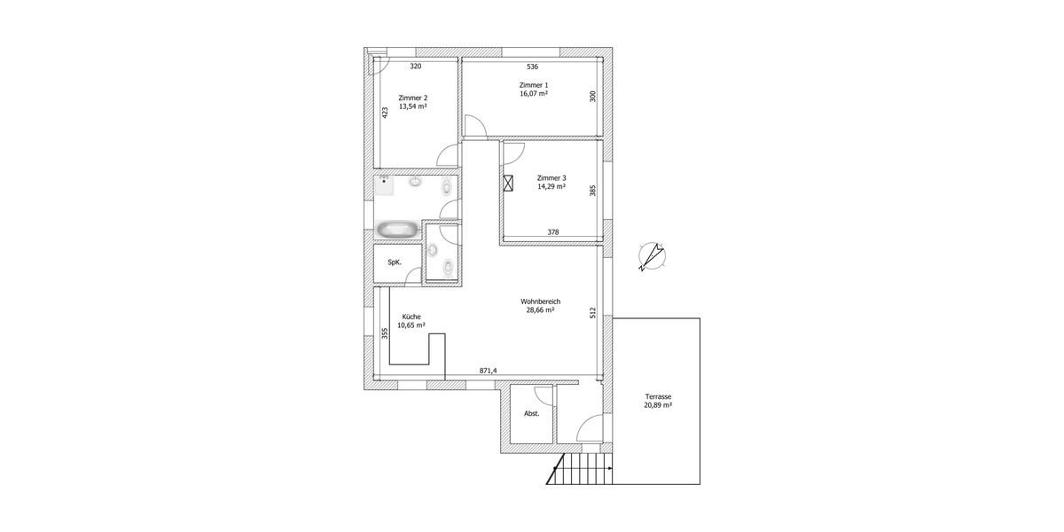 Etagenwohnung Kehl Kork - 4 Zimmer, 113 m&sup2;, 1.350&euro; | Angebot:26154865