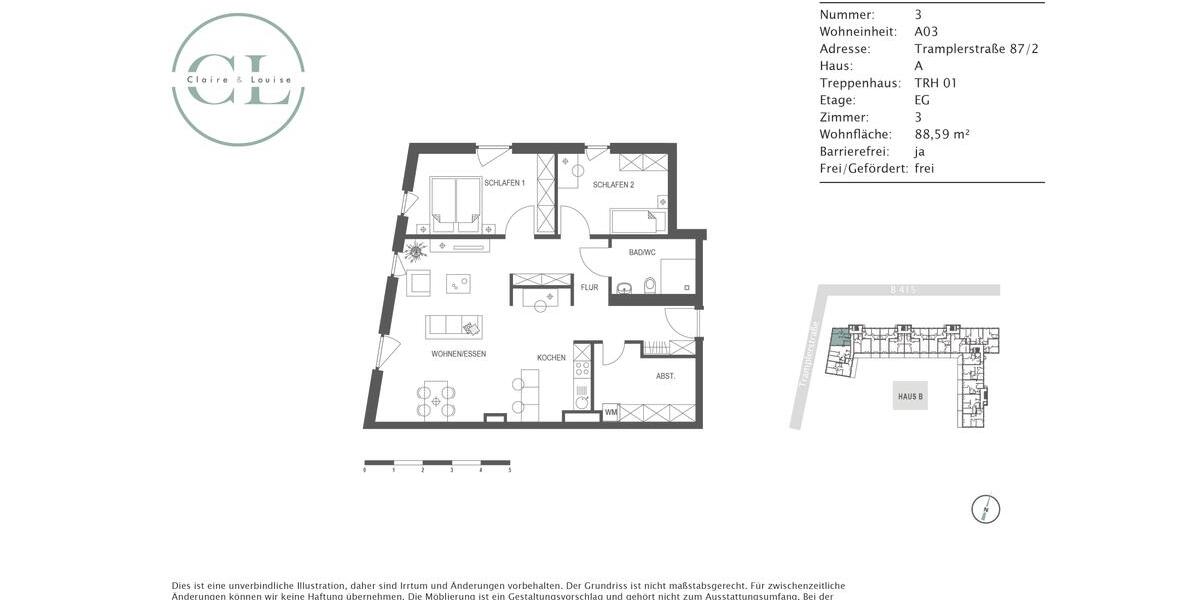 Erdgeschoßwohnung Lahr (Schwarzwald) - 3 Zimmer, 89 m&sup2;, 1.055&euro; | Angebot:25507813