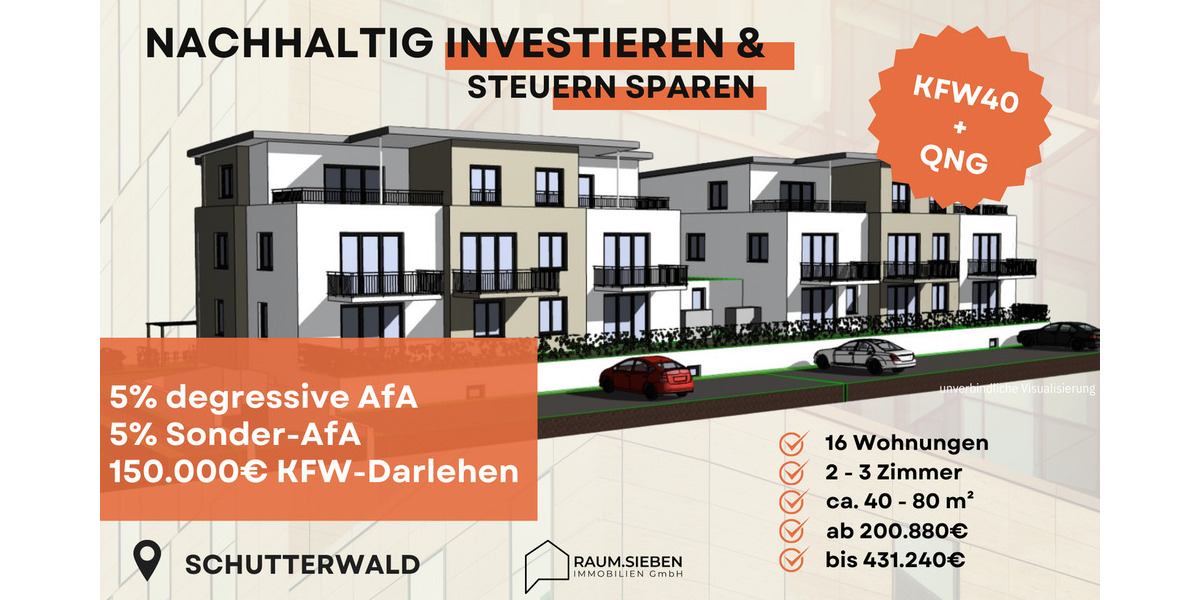 Etagenwohnung Schutterwald Langhurst - 3 Zimmer, 68 m&sup2;, 316.944&euro; | Angebot:25729500
