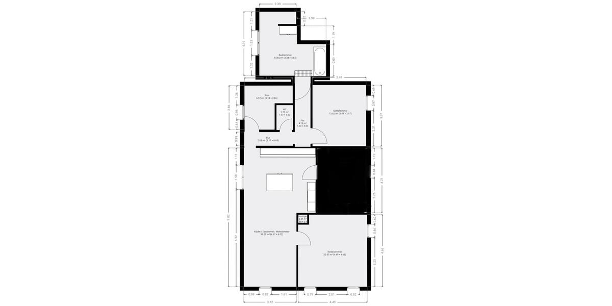 Erdgeschoßwohnung Kappel-Grafenhausen Grafenhausen - 3.5 Zimmer, 100 m&sup2;, 1.200&euro; | Angebot:26025489