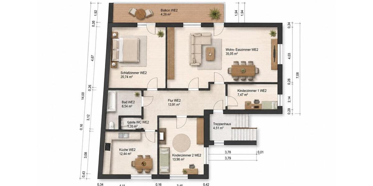 Erdgeschoßwohnung Achern - 4 Zimmer, 115 m&sup2;, 299.000&euro; | Angebot:26545402