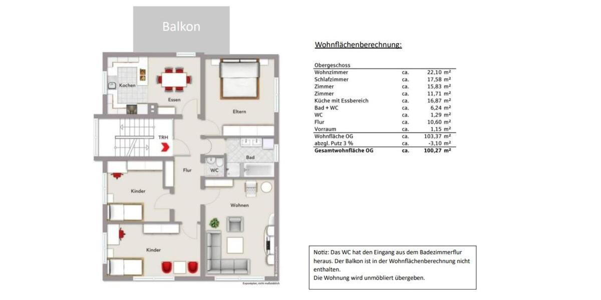 Etagenwohnung Lahr (Schwarzwald) - 4 Zimmer, 100 m&sup2;, 960&euro; | Angebot:25896089