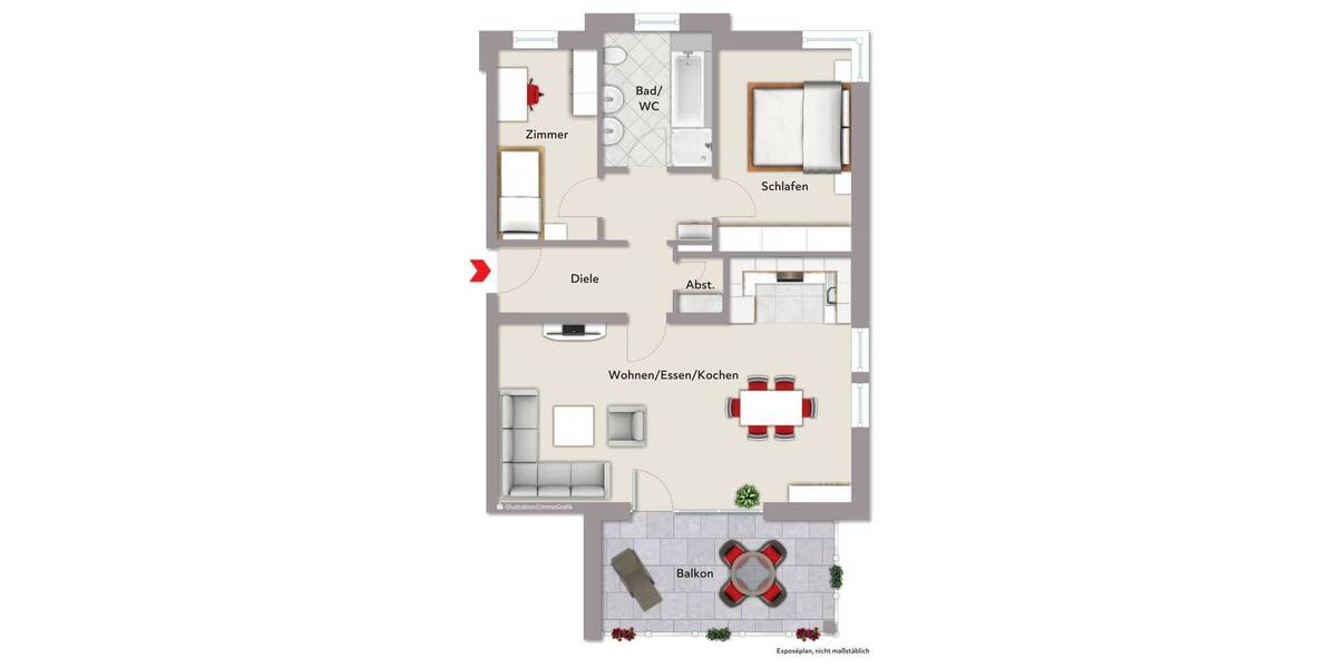 Etagenwohnung Offenburg Griesheim - 3 Zimmer, 82 m&sup2;, 395.000&euro; | Angebot:26694504