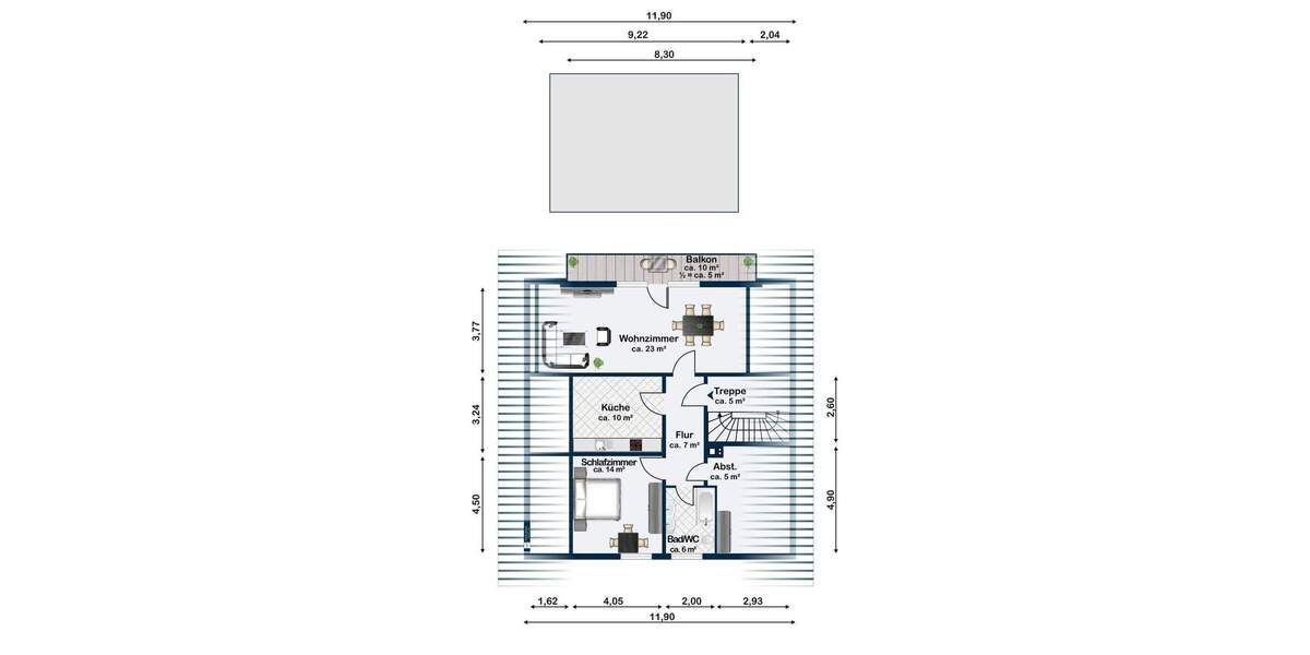 Etagenwohnung Seebach - 2 Zimmer, 69 m&sup2;, 139.000&euro; | Angebot:25660479