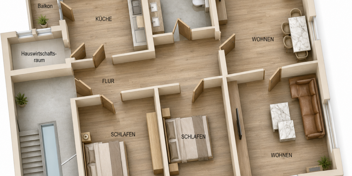 Etagenwohnung Achern - 4 Zimmer, 132 m&sup2;, 1.200&euro; | Angebot:26943181