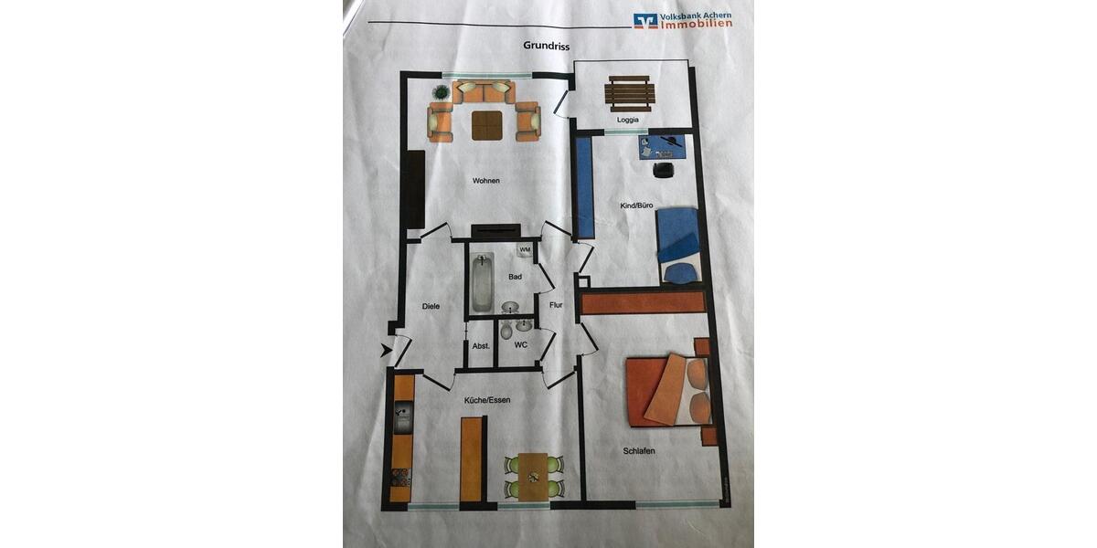 Etagenwohnung Renchen - 3.5 Zimmer, 80 m&sup2;, 1.100&euro; | Angebot:26690177