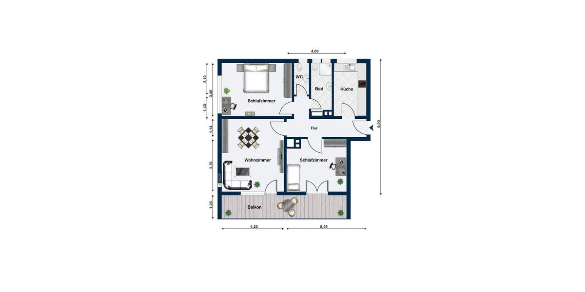 Etagenwohnung Lahr/Schwarzwald Lahr - 3 Zimmer, 76 m&sup2;, 230.000&euro; | Angebot:25660478