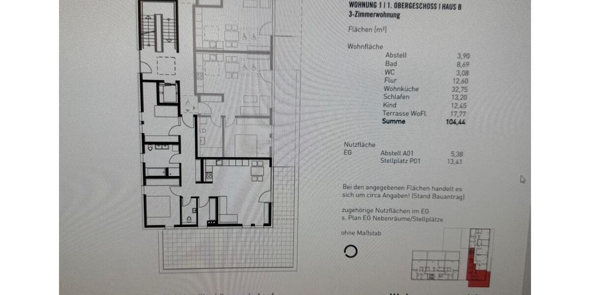 Etagenwohnung Lauf - 3 Zimmer, 105 m&sup2;, 1.500&euro; | Angebot:26032191