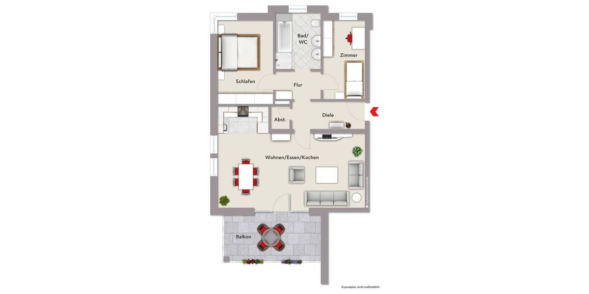 Etagenwohnung Offenburg Griesheim - 3 Zimmer, 82 m&sup2;, 398.000&euro; | Angebot:26643762
