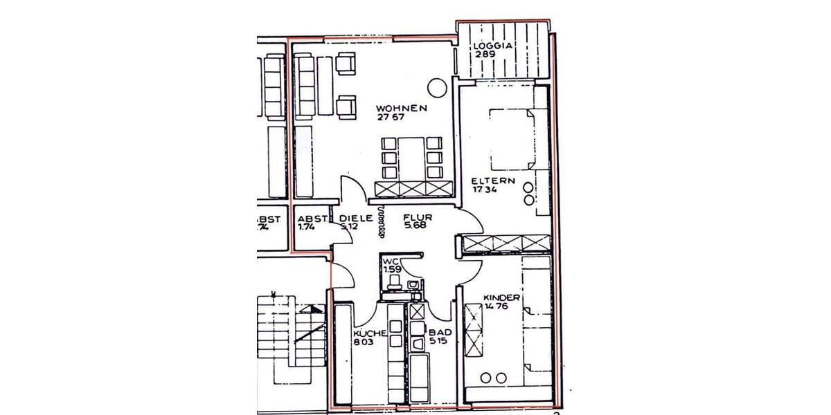 Etagenwohnung Kehl Goldscheuer - 3 Zimmer, 87 m&sup2;, 239.000&euro; | Angebot:25787233
