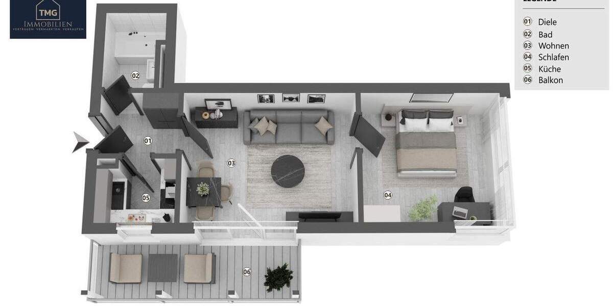 Etagenwohnung Lahr/Schwarzwald Lahr - 2 Zimmer, 48 m&sup2;, 129.000&euro; | Angebot:25898622