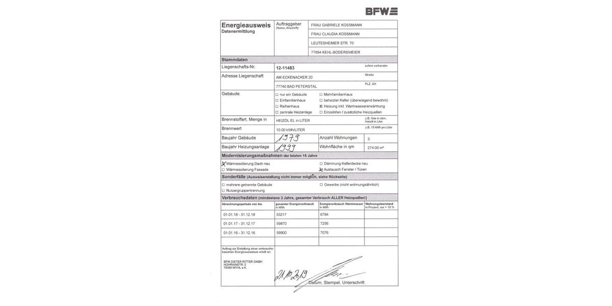 Einfamilienhaus Bad Peterstal-Griesbach Griesbach - 400.000&euro; | Angebot:19841801