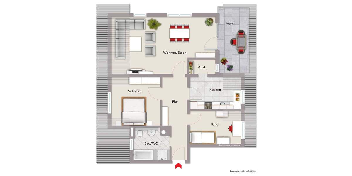 Etagenwohnung Oberkirch - 3 Zimmer, 77 m&sup2;, 245.000&euro; | Angebot:25746474