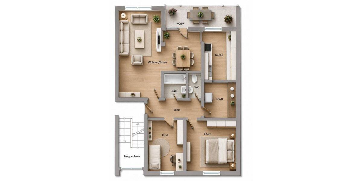 Etagenwohnung Ettenheim - 3 Zimmer, 86 m&sup2;, 314.000&euro; | Angebot:26879427