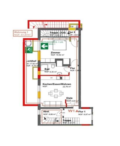 Etagenwohnung Lahr (Schwarzwald) - 2 Zimmer, 62 m&sup2;, 850&euro; | Angebot:25852524
