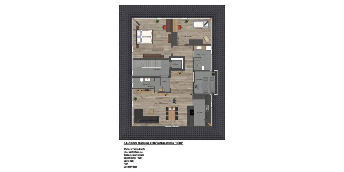 Dachgeschoßwohnung Oberharmersbach - 3.5 Zimmer, 100 m&sup2;, 900&euro; | Angebot:26574194
