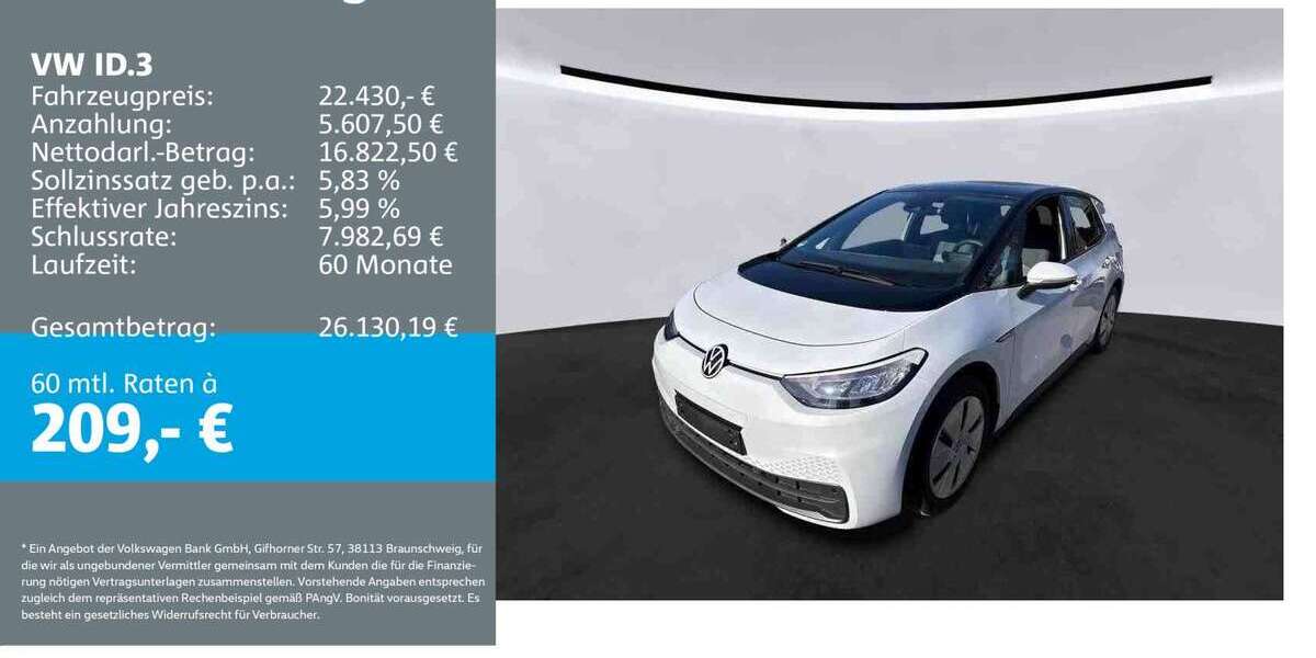 VW ID.3 50.650 km 22.430 &euro; Bühl 77815