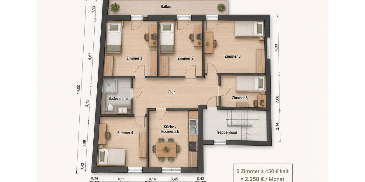 Etagenwohnung Achern - 5 Zimmer, 115 m&sup2;, 289.000&euro; | Angebot:26545404