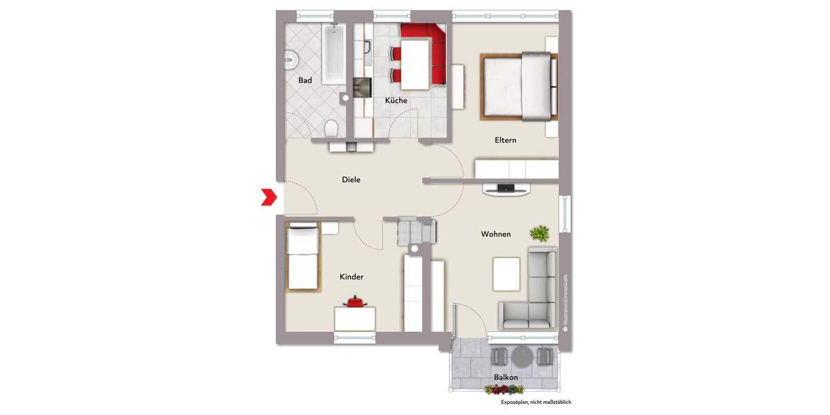 Etagenwohnung Hausach - 3 Zimmer, 74 m&sup2;, 218.000&euro; | Angebot:25703704