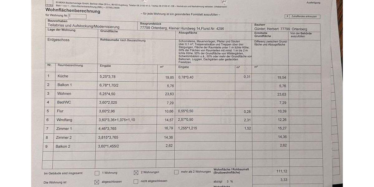 Mehrfamilienhaus, Wohnhaus Ortenberg Käfersberg - 8 Zimmer, 280 m&sup2;, 589.000&euro; | Angebot:25899754