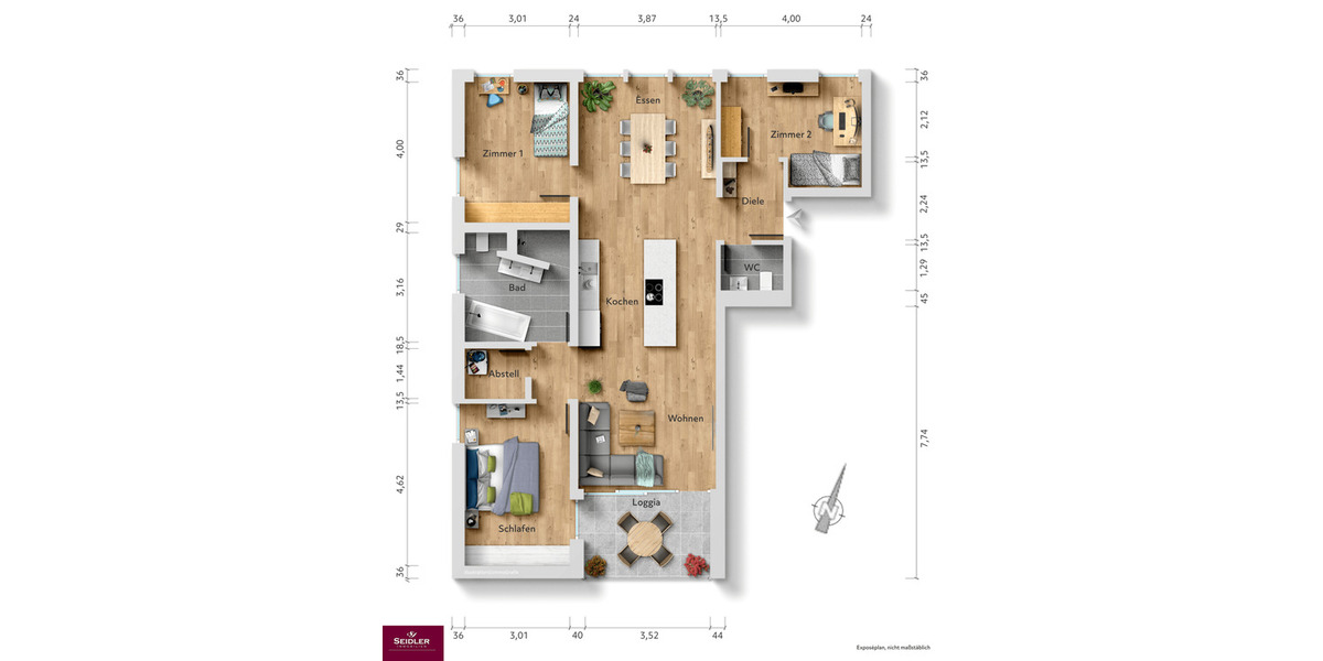 Etagenwohnung Kehl - 4 Zimmer, 104 m&sup2;, 435.000&euro; | Angebot:25662424