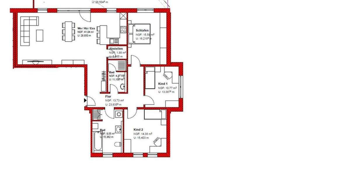 Etagenwohnung Schwanau Ottenheim - 4 Zimmer, 122 m&sup2;, 1.443&euro; | Angebot:25753344
