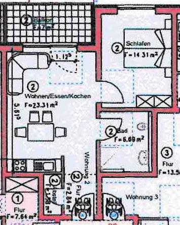 Erdgeschoßwohnung Appenweier - 2 Zimmer, 51 m&sup2;, 710&euro; | Angebot:26036417
