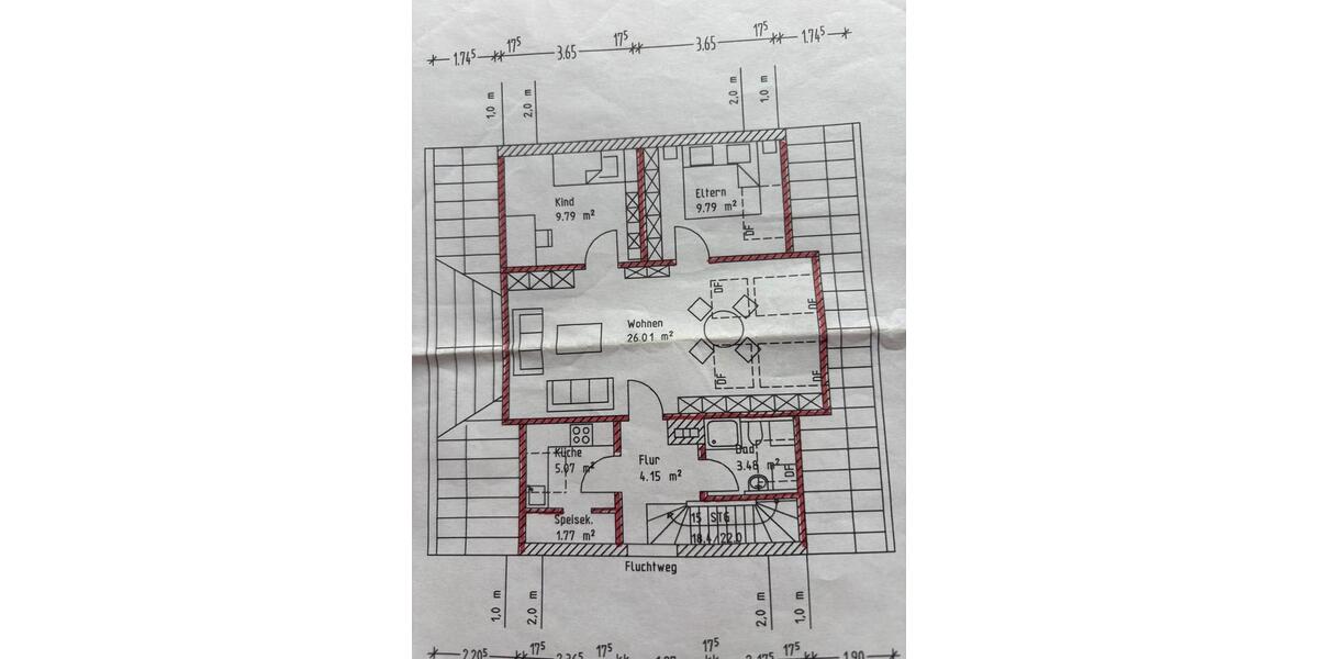 Dachgeschoßwohnung Lahr (Schwarzwald) - 3 Zimmer, 70 m&sup2;, 1.000&euro; | Angebot:26033404