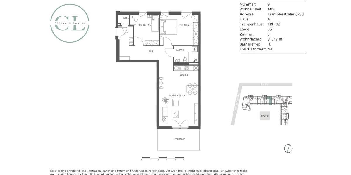 Erdgeschoßwohnung Lahr (Schwarzwald) - 3 Zimmer, 92 m&sup2;, 1.040&euro; | Angebot:26645343