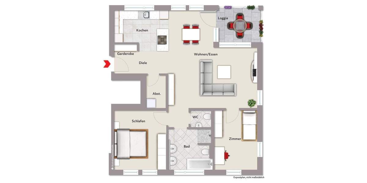 Etagenwohnung Offenburg Rammersweier - 3 Zimmer, 90 m&sup2;, 420.000&euro; | Angebot:25703725