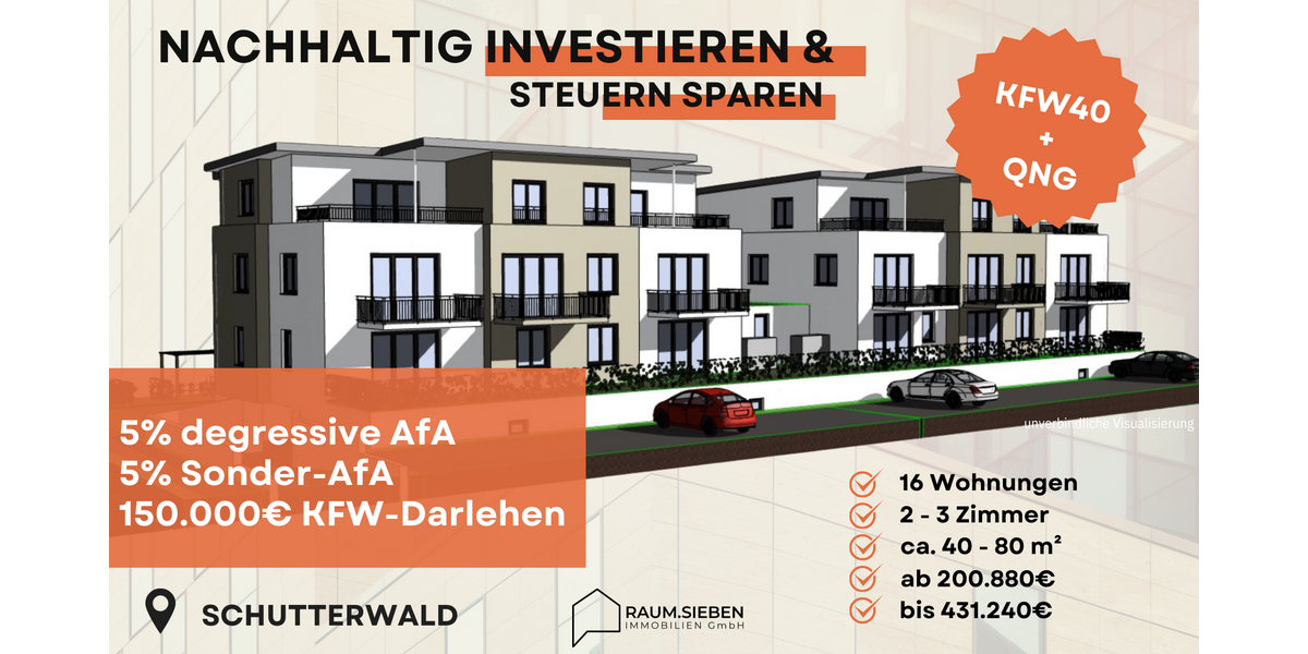 Etagenwohnung Schutterwald - 3 Zimmer, 68 m&sup2;, 330.576&euro; | Angebot:23584510