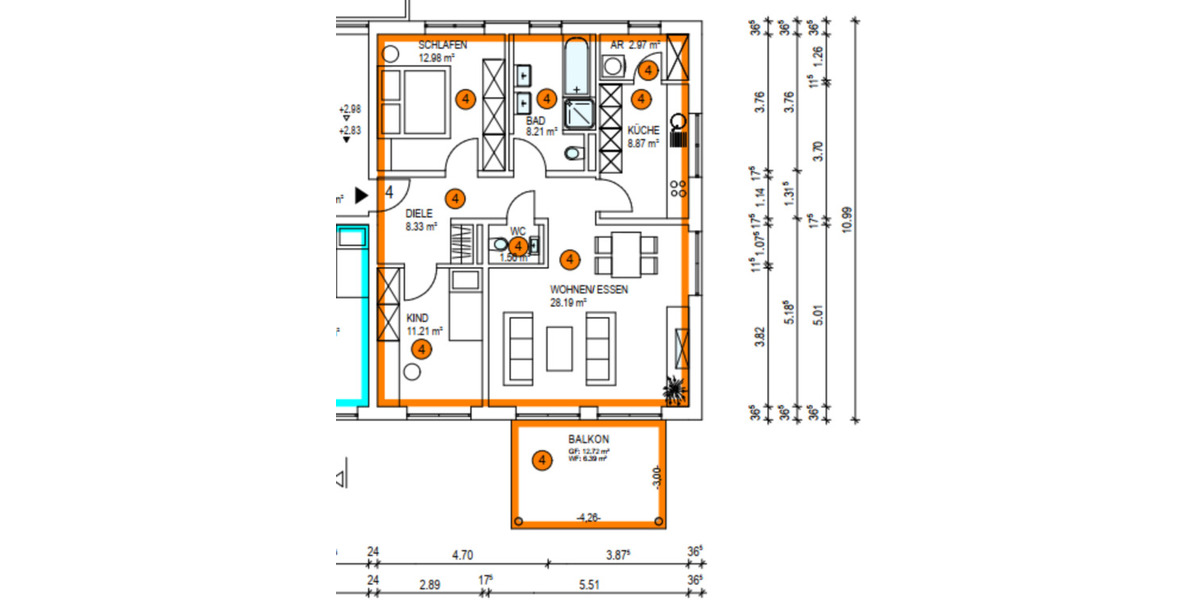 Etagenwohnung Lahr (Schwarzwald) - 3 Zimmer, 89 m&sup2;, 375.000&euro; | Angebot:25162505